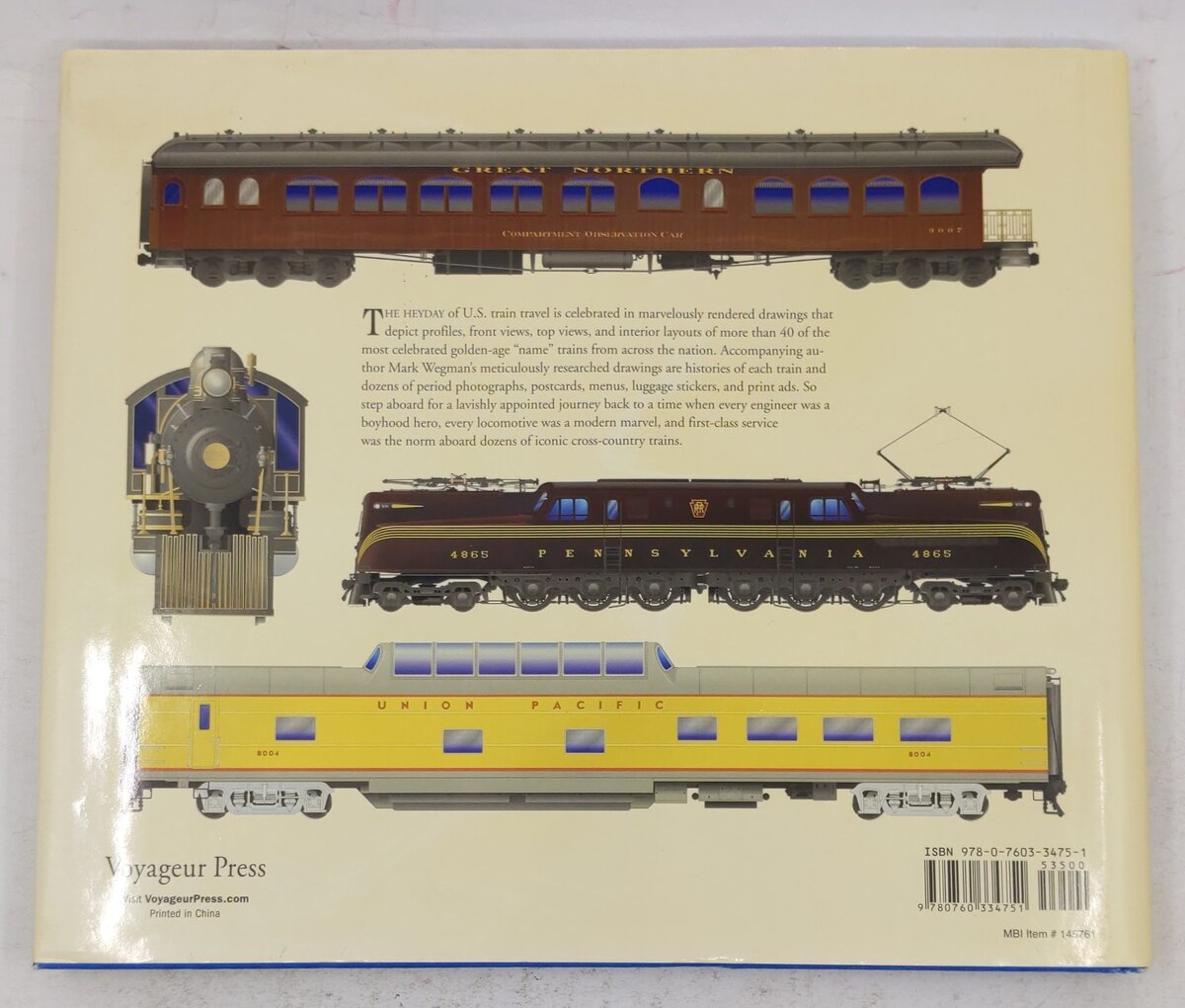 American Passenger Trains And Locomotives Illustrated Hardcover Book Mark Wegman EX