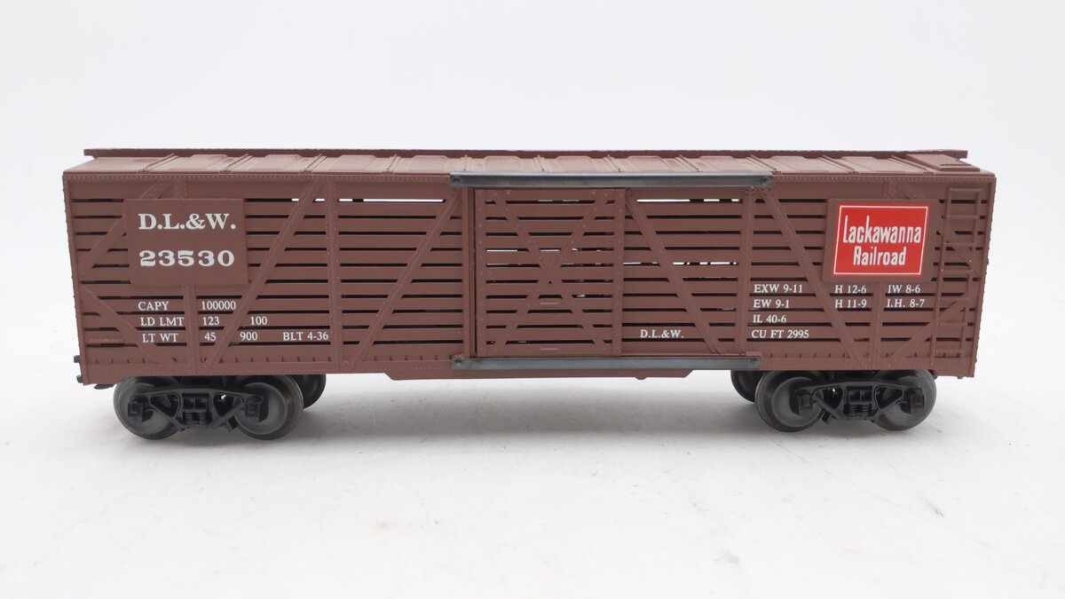 Frank's Roundhouse 5 O Gauge Lakawanna Railroad Stock Car #23530 w/RoW Sound EX/Box