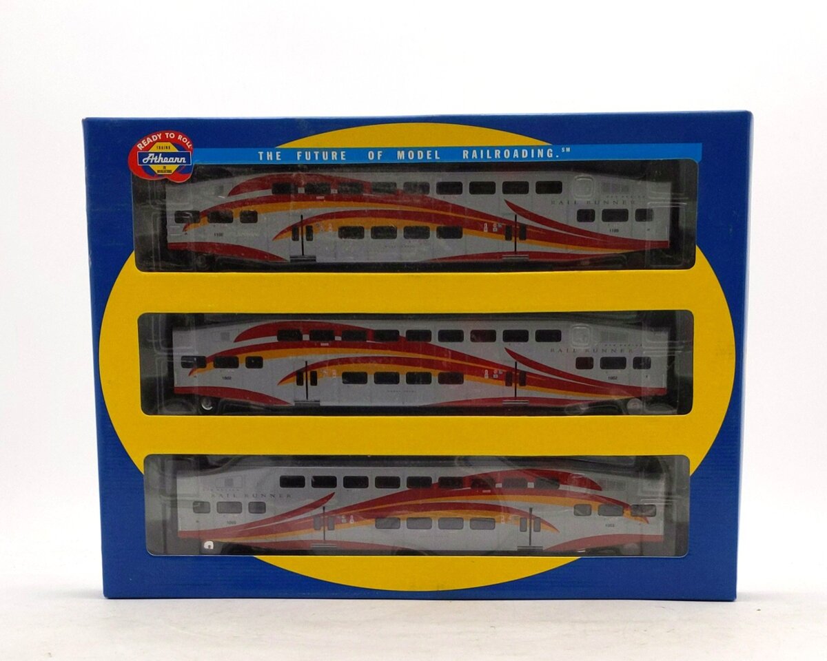 Athearn 25910 HO Scale NMDOT Rail Runner Bombardier Cab/Coach Cars #2 (Set of 3)