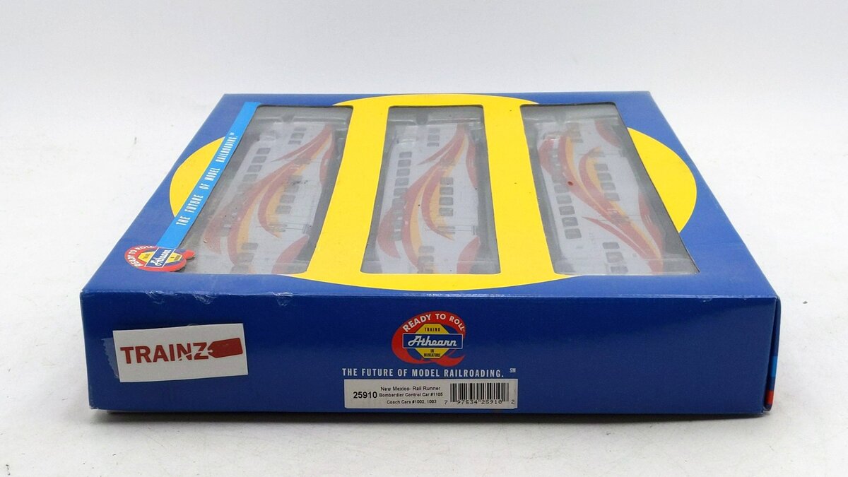 Athearn 25910 HO Scale NMDOT Rail Runner Bombardier Cab/Coach Cars #2 (Set of 3)