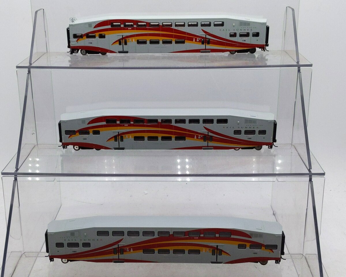 Athearn 25910 HO Scale NMDOT Rail Runner Bombardier Cab/Coach Cars #2 (Set of 3)