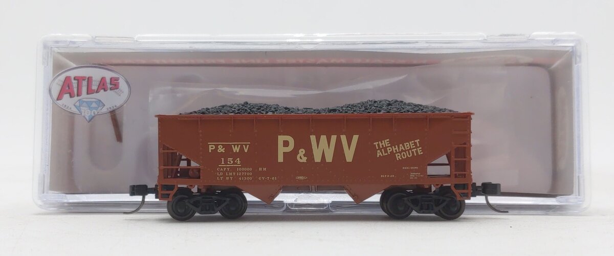 Atlas 50006144 N Pittsburgh & West Virginia 2-Bay Offset Side Hopper #157 LN/Box