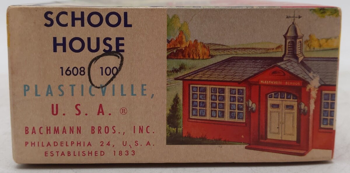 Plasticville 1608-100 Vintage O School House EX/Box