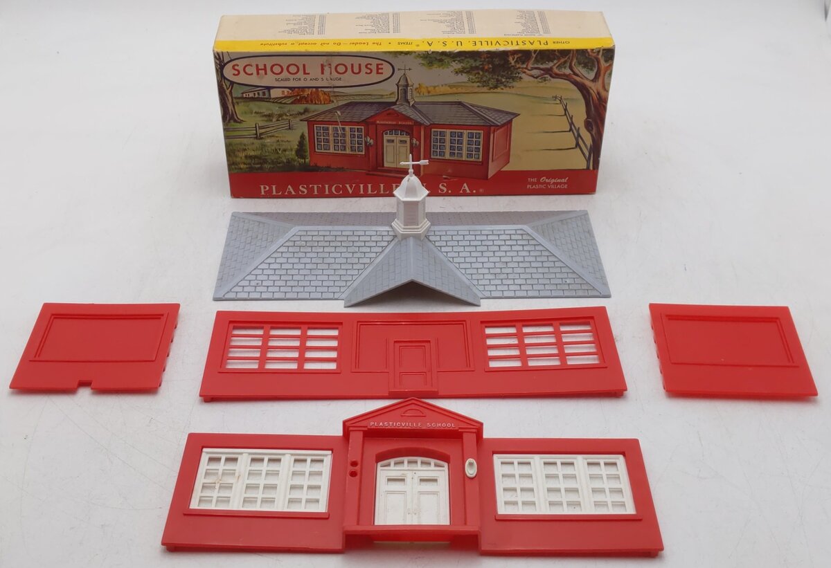 Plasticville 1608-100 Vintage O School House EX/Box