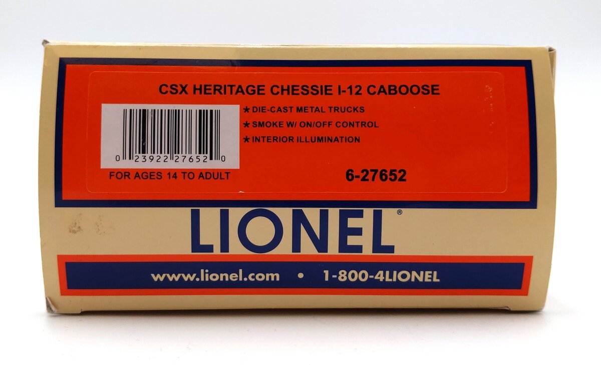 Lionel 6-27652 O Gauge B&O Chessie System CSX Heritage I-12 Caboose #2819 VG/Box