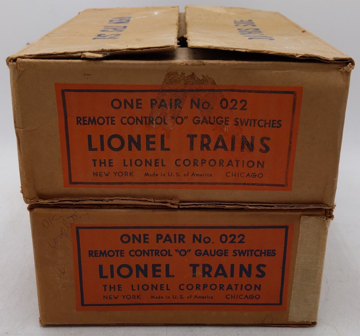 Lionel O22 Vintage O Left-Hand & Right-Hand Electric Remote Switches [4] VG/Box
