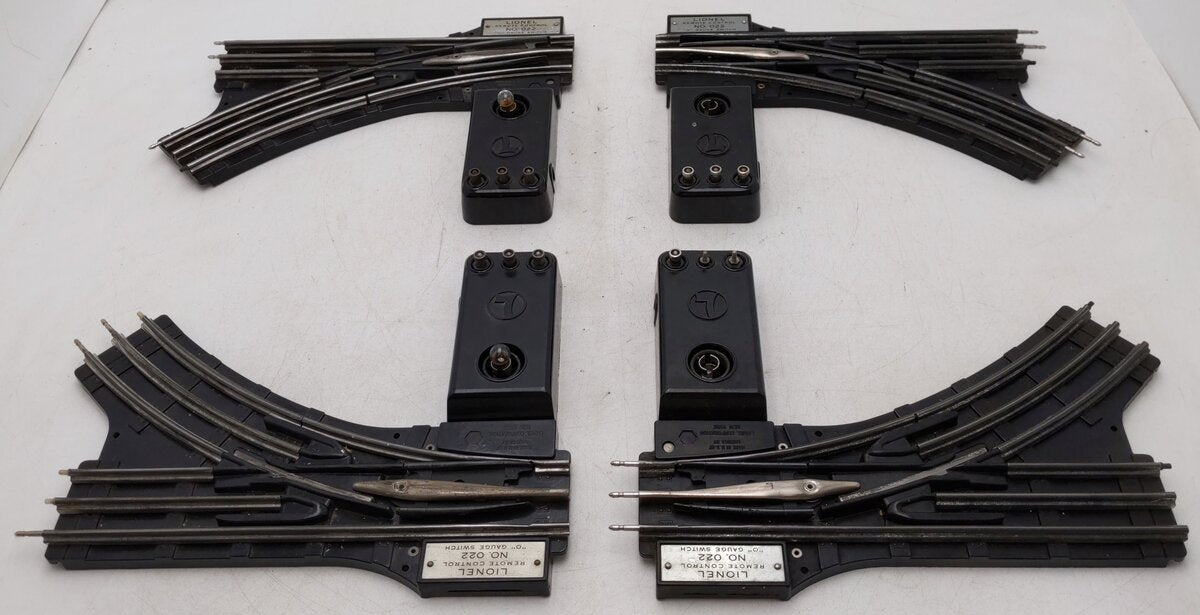 Lionel O22 Vintage O Left-Hand & Right-Hand Electric Remote Switches [4] VG/Box