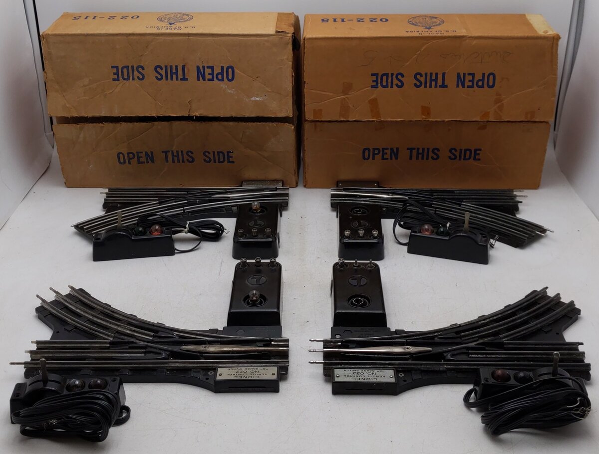 Lionel O22 Vintage O Left-Hand & Right-Hand Electric Remote Switches [4] VG/Box