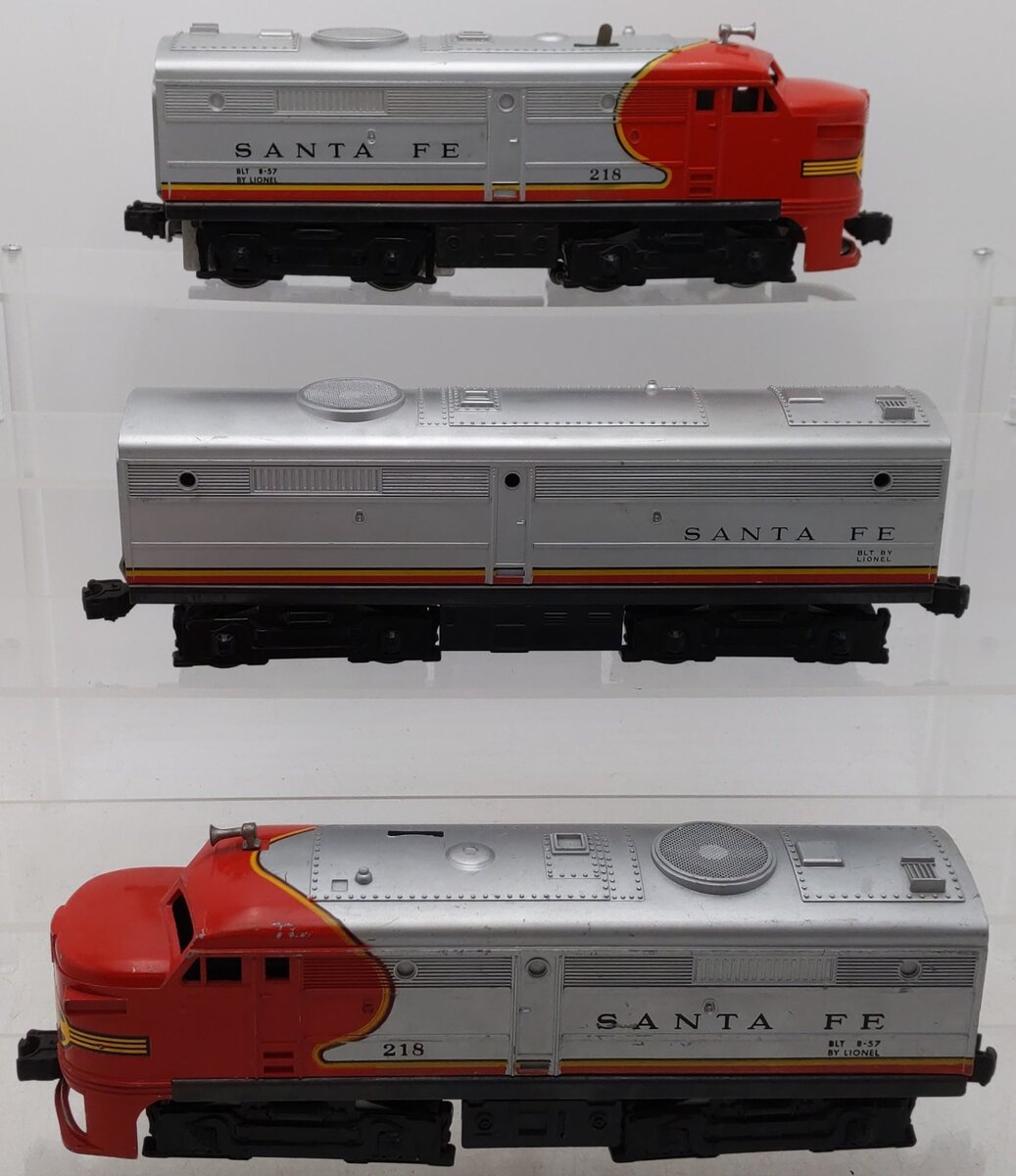 Lionel 218 Vintage O Santa Fe Alco ABA Diesel Locomotive Set VG