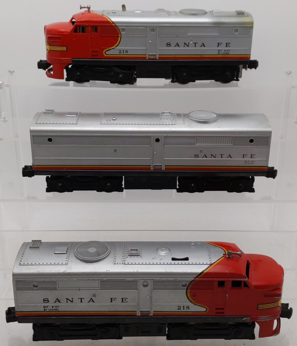 Lionel 218 Vintage O Santa Fe Alco ABA Diesel Locomotive Set VG