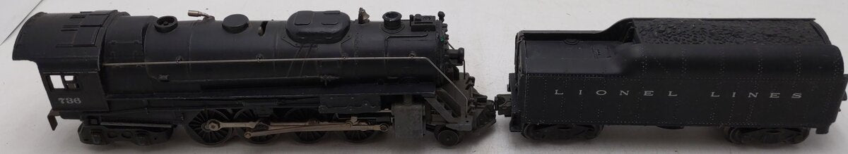 Lionel 736 Vintage O 2-8-4 Lionel Lines Steam Locomotive with 2046W Tender VG