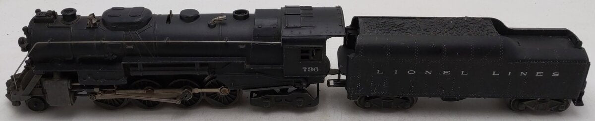 Lionel 736 Vintage O 2-8-4 Lionel Lines Steam Locomotive with 2046W Tender VG