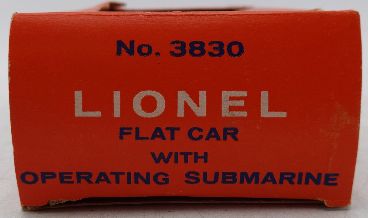 Lionel 3830 Vintage O Flatcar with Operating U.S. Navy Submarine VG/Box