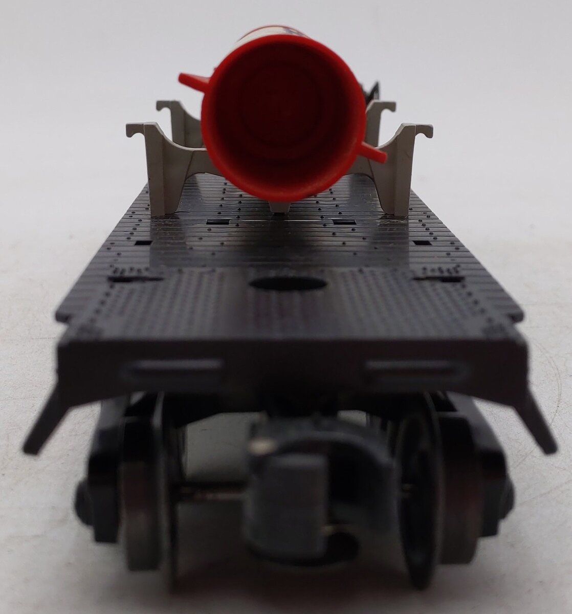Lionel 6175 Vintage O Black Flatcar with US Navy Rocket VG