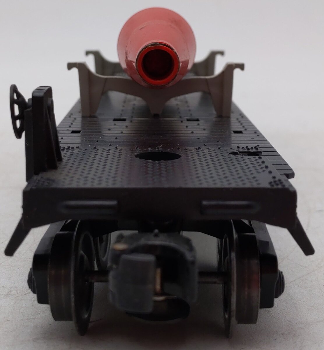 Lionel 6175 Vintage O Black Flatcar with US Navy Rocket VG