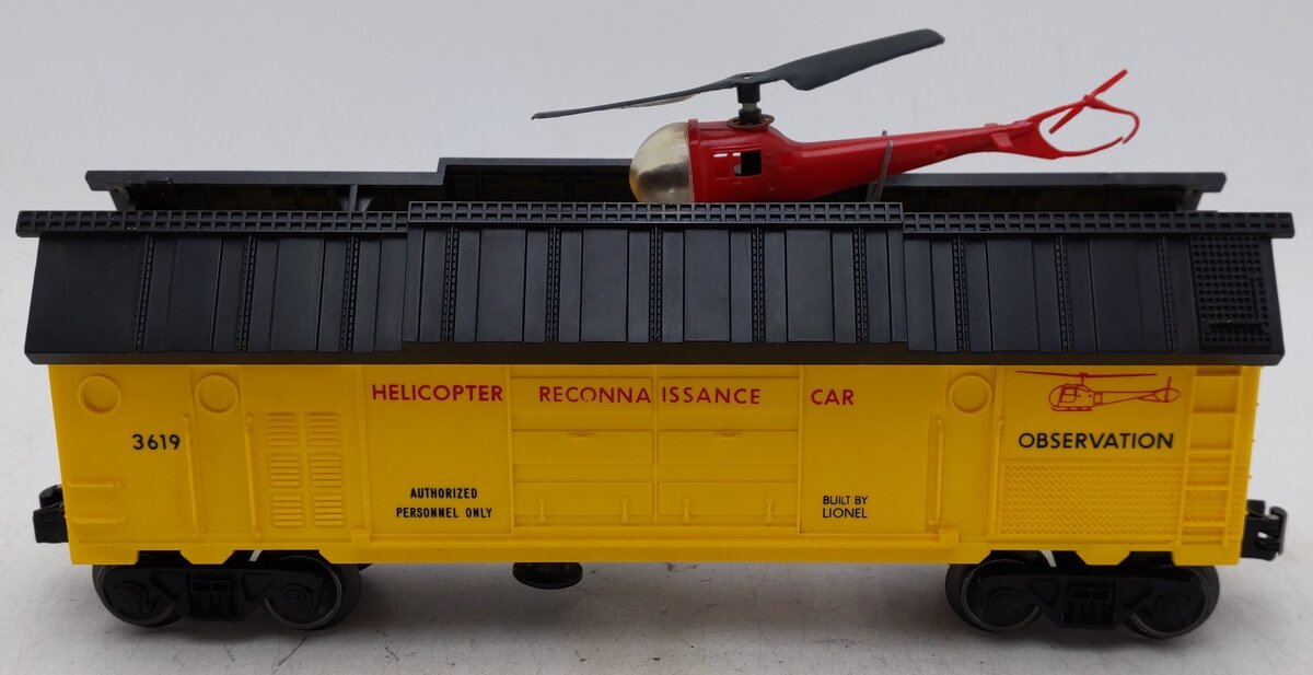 Lionel 3619 Vintage O Operating Helicopter Reconnaissance Car VG
