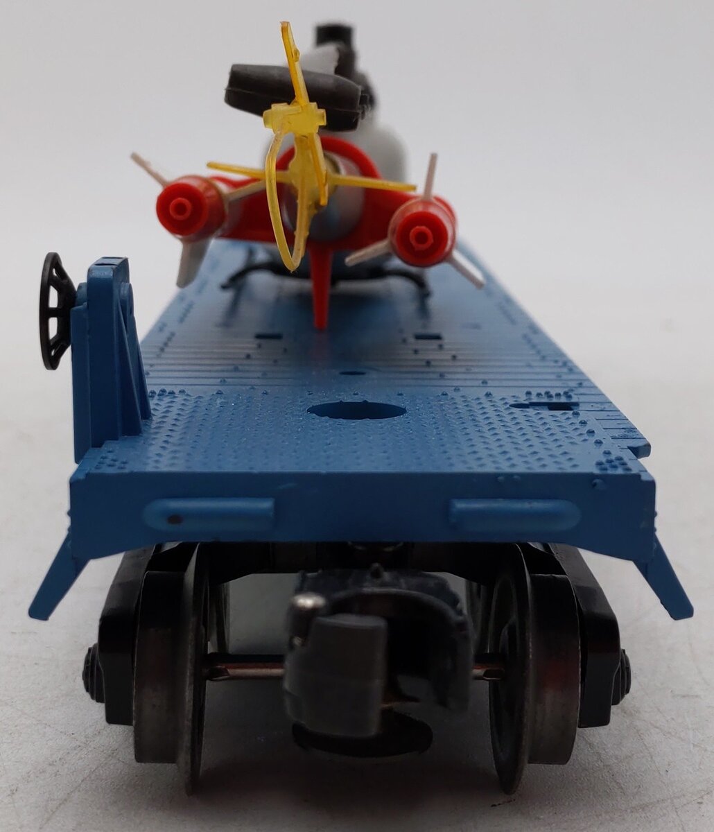Lionel 6820 Vintage O Flatcar w/ Helicopter & Rockets VG