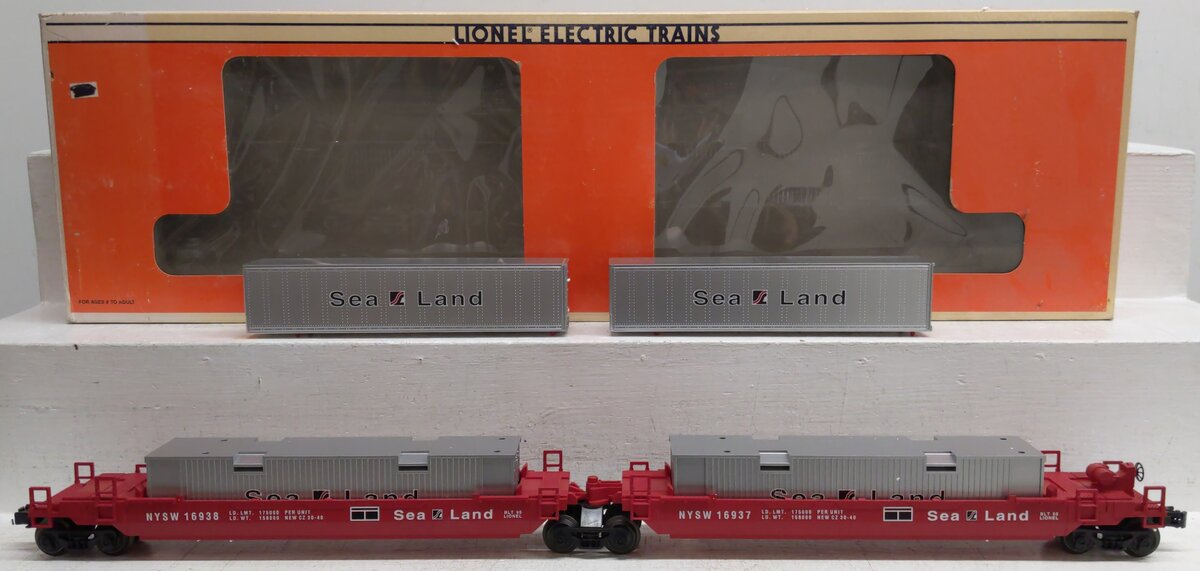 Lionel 6-16936 O Gauge Susquehanna Sea Land Maxi-Stack Flatcar EX/Box