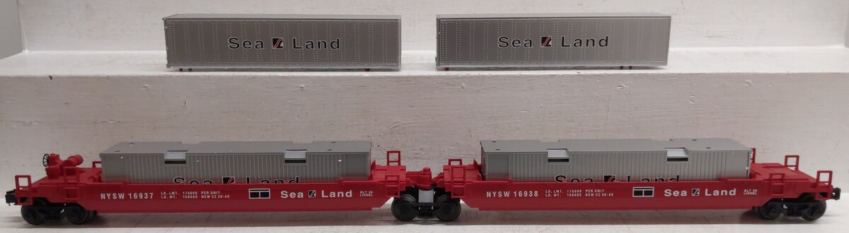 Lionel 6-16936 O Gauge Susquehanna Sea Land Maxi-Stack Flatcar EX/Box