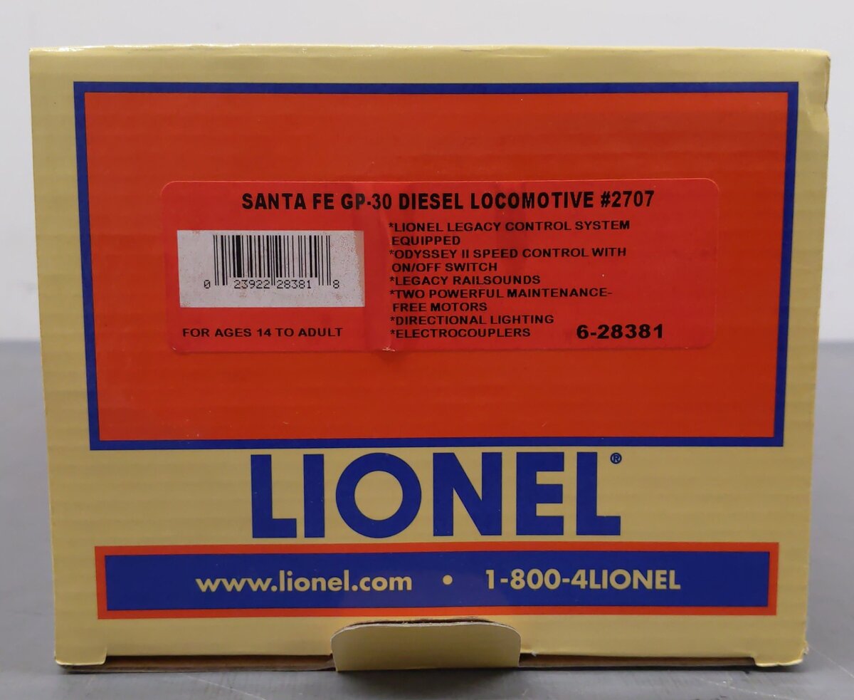 Lionel 6-28381 O Gauge AT&SF Legacy GP-30 Diesel Locomotive #1207