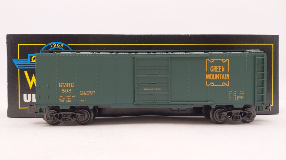 Weaver U3526LD O Steel Side Boxcar Green Mountain #508 (3 Rail) LN/Box