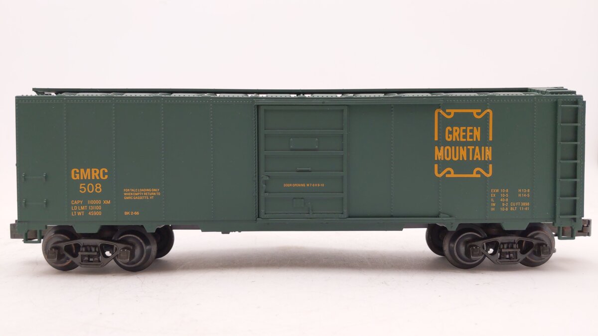 Weaver U3526LD O Steel Side Boxcar Green Mountain #508 (3 Rail) LN/Box