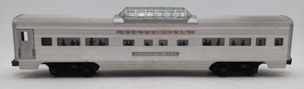 Lionel 2532 Vintage O Lionel Lines Silver Range Aluminum Vista Dome Car VG/Box
