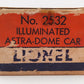 Lionel 2532 Vintage O Lionel Lines Silver Range Aluminum Vista Dome Car VG/Box