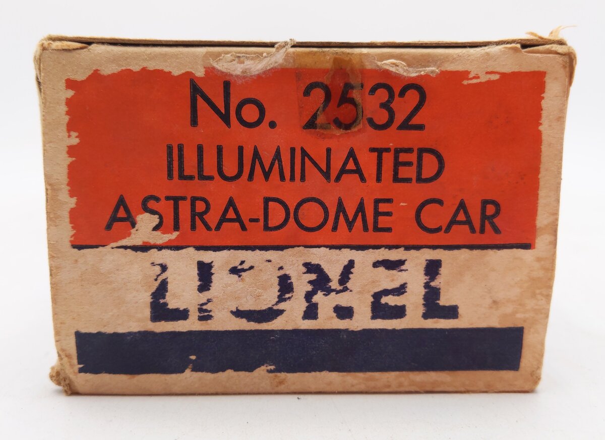 Lionel 2532 Vintage O Lionel Lines Silver Range Aluminum Vista Dome Car VG/Box