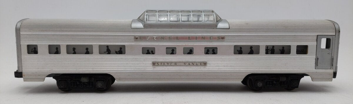 Lionel 2532 Vintage O Lionel Lines Silver Range Aluminum Vista Dome Car VG/Box