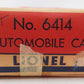 Lionel 6414 Vintage O Gauge Postwar Evans Autoloader with 4 Automobiles VG/Box