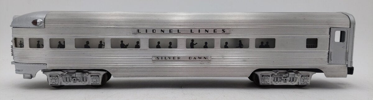 Lionel 2531 Vintage O Lionel Lines Silver Dawn Aluminum Observation Car VG
