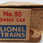 Lionel 50 Vintage O Motorized Gang Car VG/Box