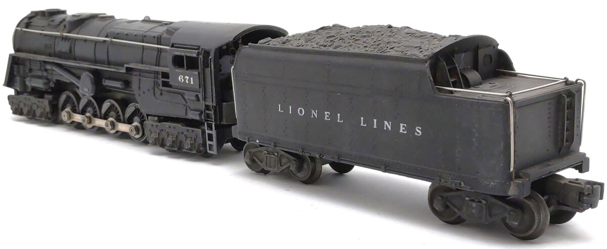 Lionel 671 Vintage O 6-8-6 Die-Cast Steam Turbine Locomotive w/6466W Tender VG