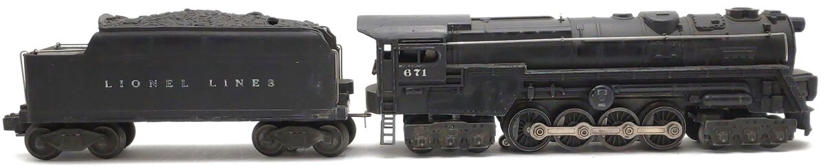 Lionel 671 Vintage O 6-8-6 Die-Cast Steam Turbine Locomotive w/6466W Tender VG