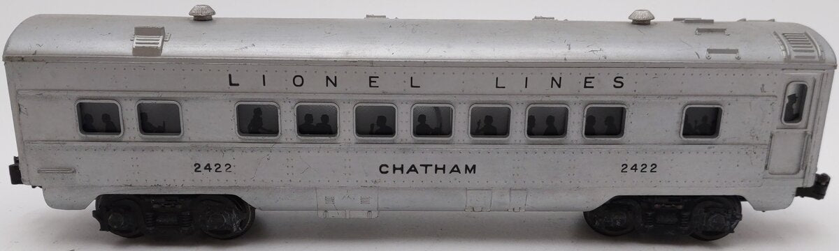Lionel 2422 Vintage O Lionel Lines Chatham Lighted Pullman Car with Silver Roof VG