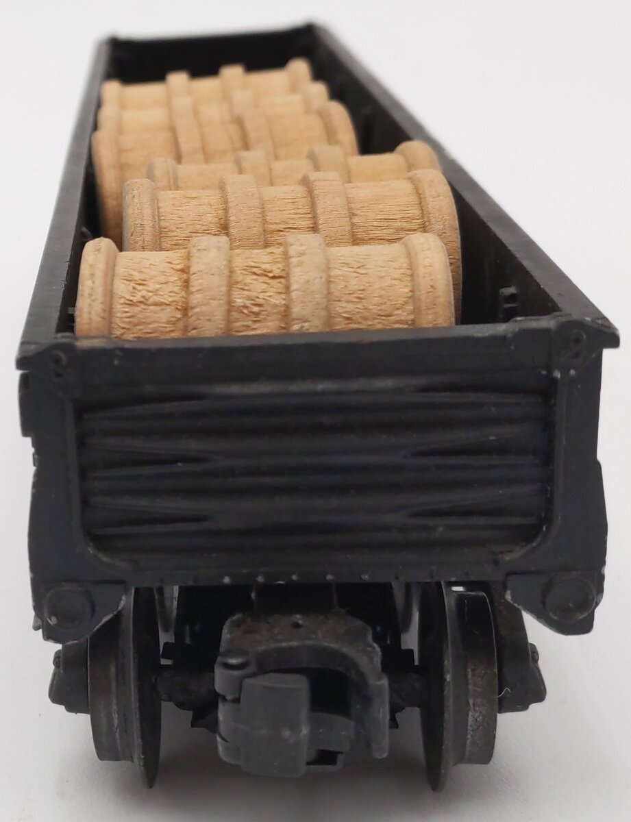Lionel 6462 Vintage O New York Central Black Gondola w/ Barrel Load VG