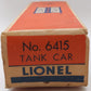 Lionel 6415 Vintage O Sunoco Triple Dome Tank Car VG/Box