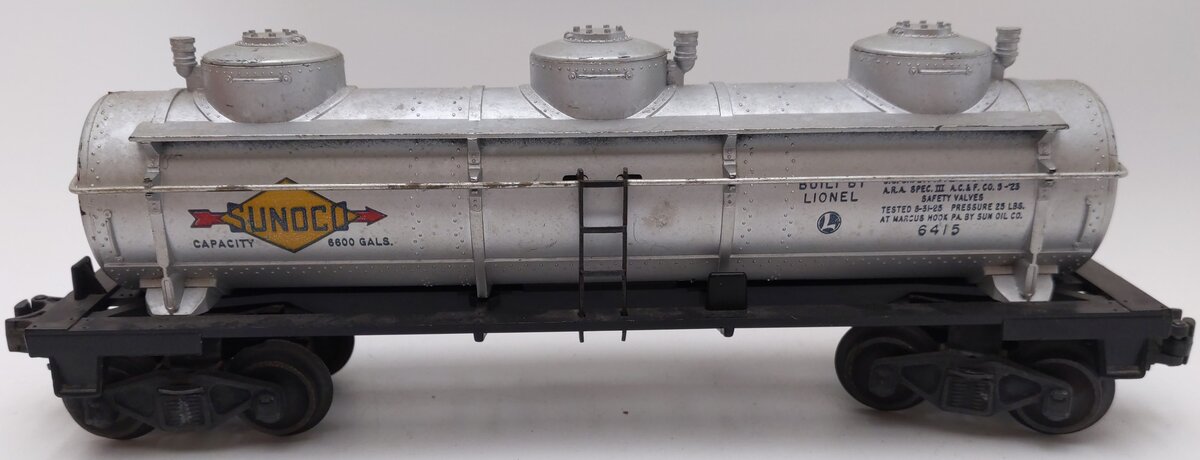 Lionel 6415 Vintage O Sunoco Triple Dome Tank Car VG/Box