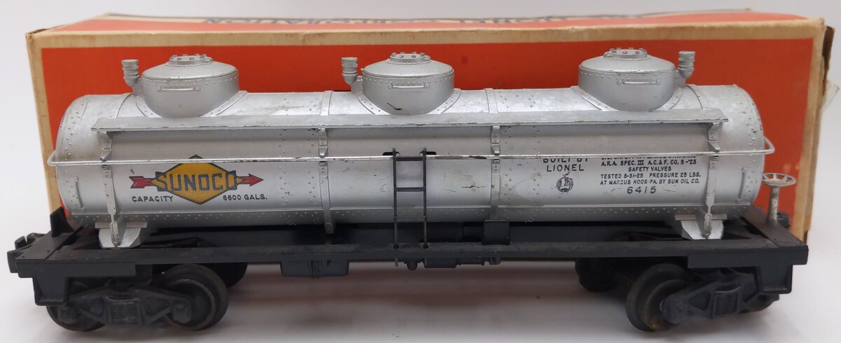 Lionel 6415 Vintage O Sunoco Triple Dome Tank Car VG/Box