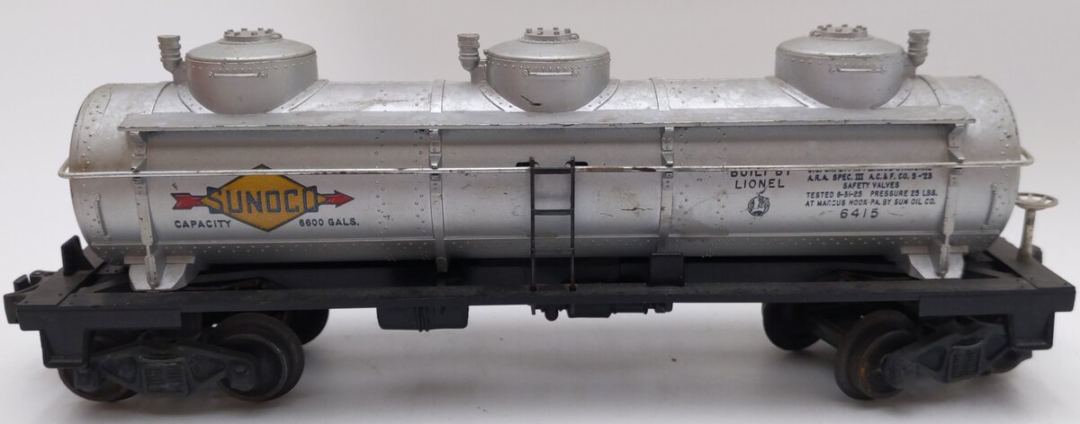 Lionel 6415 Vintage O Sunoco Triple Dome Tank Car VG/Box