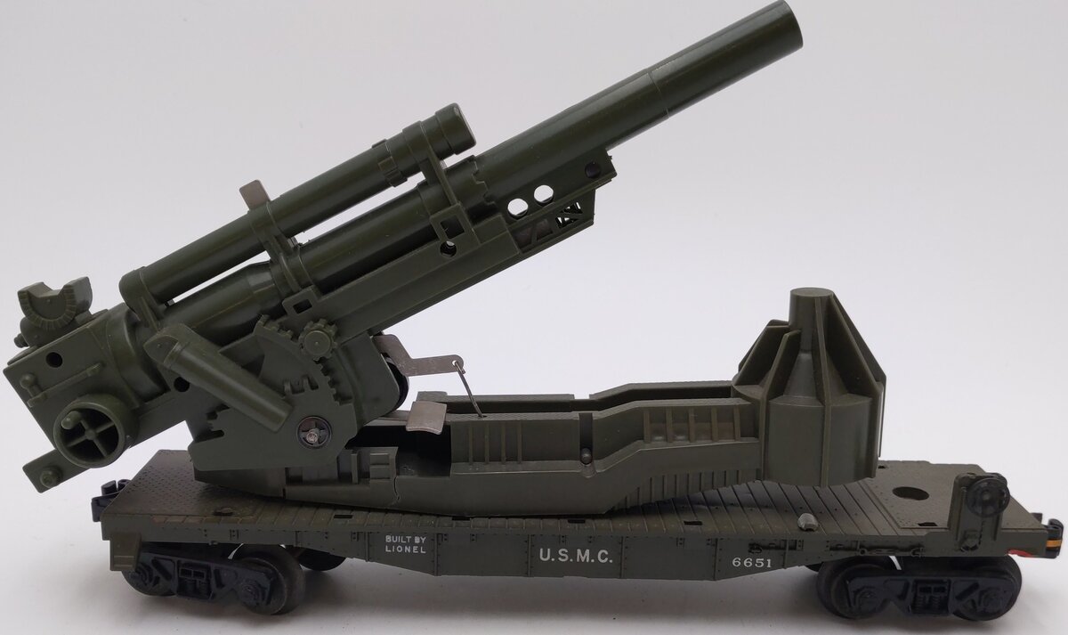 Lionel 6651 Vintage O USMC Olive Drab Cannon Car