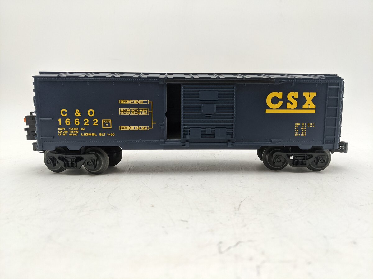 Lionel 6-16622 O Gauge CSX Boxcar with Red Flashing ETD EX