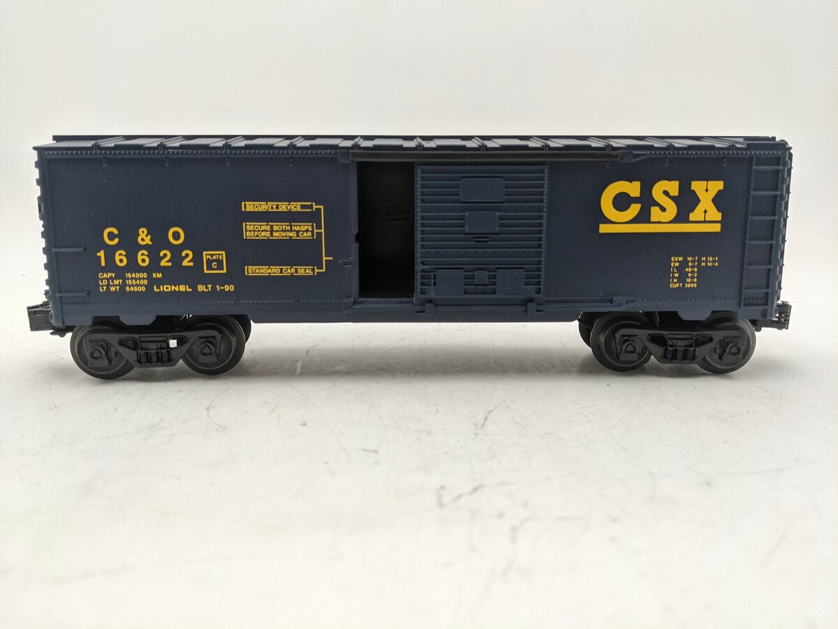 Lionel 6-16622 O Gauge CSX Boxcar with Red Flashing ETD EX