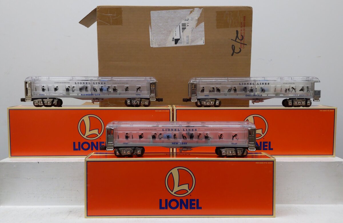 Lionel 6-29086 O Platinum Ghost Clear Shell Madison Passenger Cars (Set of 3) EX/Box