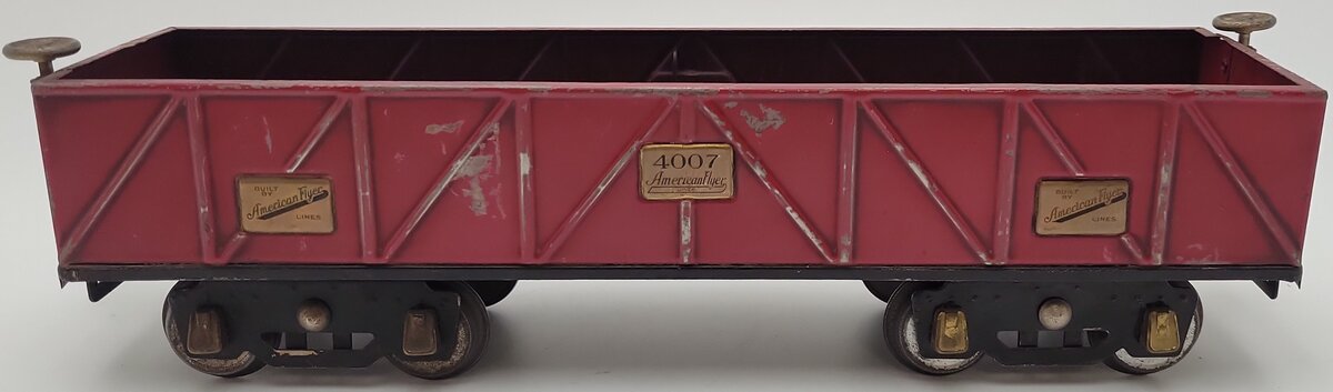 American Flyer 4007 Vintage Standard Wide Gauge Maroon Gondola VG