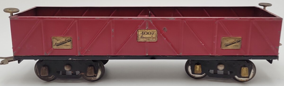 American Flyer 4007 Vintage Standard Wide Gauge Maroon Gondola VG