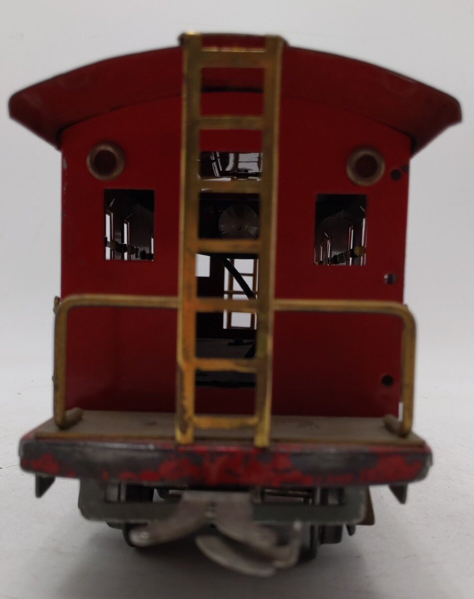 American Flyer 4021 Vintage Wide Standard Gauge Red Tinplate Caboose VG