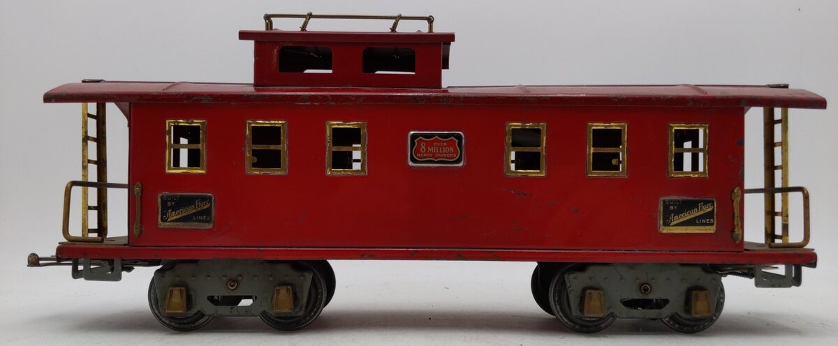 American Flyer 4021 Vintage Wide Standard Gauge Red Tinplate Caboose VG