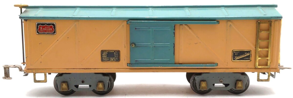 American Flyer 4018 Vintage Standard Gauge Mustard Green Boxcar